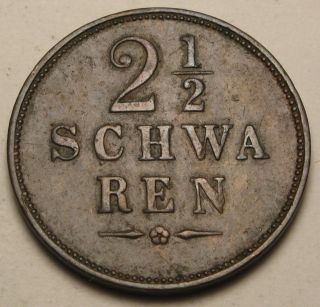 Bremen (german City) 2 - 1/2 Schwaren 1866 - Copper - Vf photo