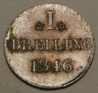 Hamburg (german City) 1 Dreiling 1846 - Silver photo