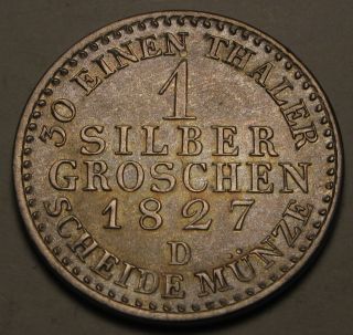 Prussia (german State) 1 Groschen 1827d - Silver - Friedrich Wilhelm Iii.  - Xf - photo