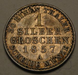 Prussia (german State) 1 Groschen 1857a - Silver - Friedrich Wilhelm Iv.  - Vf - photo