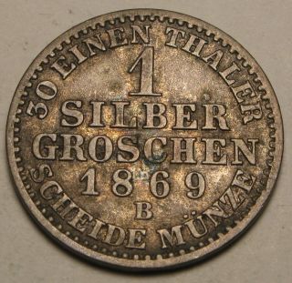 Prussia (german State) 1 Groschen 1869 B - Silver - Wilhelm I.  - Vf photo