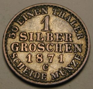 Prussia (german State) 1 Groschen 1871 C - Silver - Wilhelm I.  - Vf photo