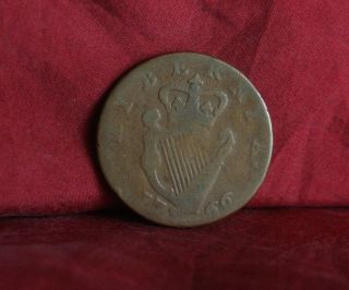 Ireland 1766 1/2 Penny Copper World Coin Irish Harp Rare Eire Hibernia photo