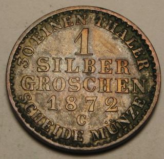 Prussia (german State) 1 Groschen 1872 C - Silver - Wilhelm I.  - Vf/xf photo