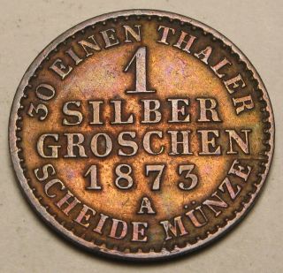 Prussia (german State) 1 Groschen 1873 A - Silver - Wilhelm I.  - Vf photo