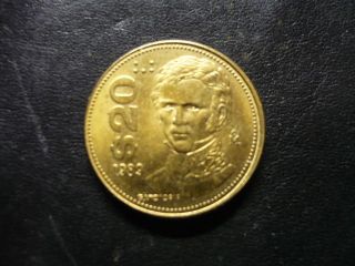 1989 Mexico $20 Pesos World Coin Mexican Circulated Clad 393 photo