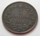 1861m Italy Copper 5 Centesimi Coin - Xf Detail Italy, San Marino, Vatican photo 1