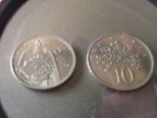 Jamaica 1982 10 Cents,  & 1957 Ptas Spain (58) In Star Coin photo