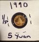 1990 1/20.  999 Gold Panda Coin,  5 Yuan China photo 1