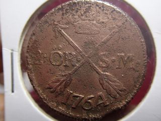 1764 Antique Copper Coin 2 Ör Sverige Sweden photo