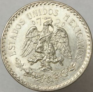 1944 Mo 1 Peso Mexico Liberty Cap Silver.  720 34mm 16g Km 455 - Bu Unc 69767 photo