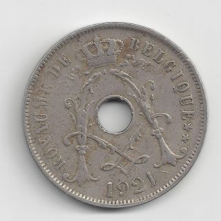 1921 Belgium 25 Centimes,  Circulated Coin photo