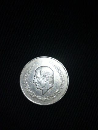 1952 Mexico Cinco 5 Pesos Silver Coin Hidalgo,  72% Silver photo