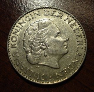 1 Gulden Netherlands Juliana 1955 photo