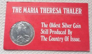 Austria Coin,  Maria Theresa Thaler Restrike. photo