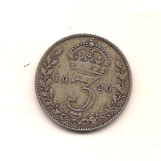 1920 Great Britain Silver Threepence - - Detail photo