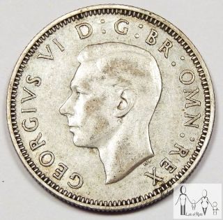 1940 Great Britain Very Fine Vf One Shilling 50% Silver.  0909 Asw B50 photo