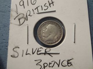 1916 British Silver 3 Pence photo