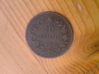 10 Centesimi 1862 V.  Emanuele H 5805 photo