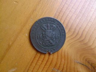 1 Cent 1897 Netherlands Indies 4.  5g 5681 photo