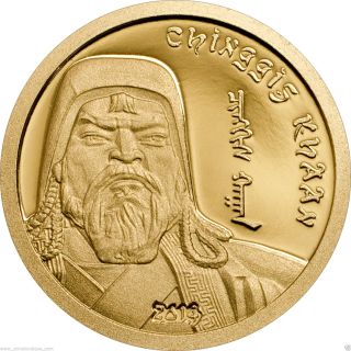 Chinggis Khaan 2014 Mongolia Gold Coin photo