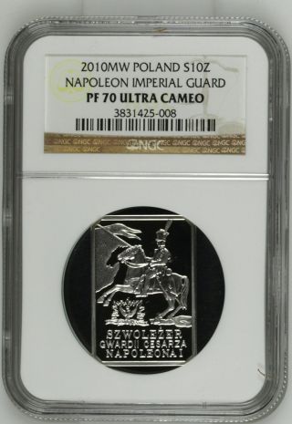 2010 Poland Silver Coin 10zl Imperial Guard Of Napoleon Ngc Pf70 Ultra Cameo photo