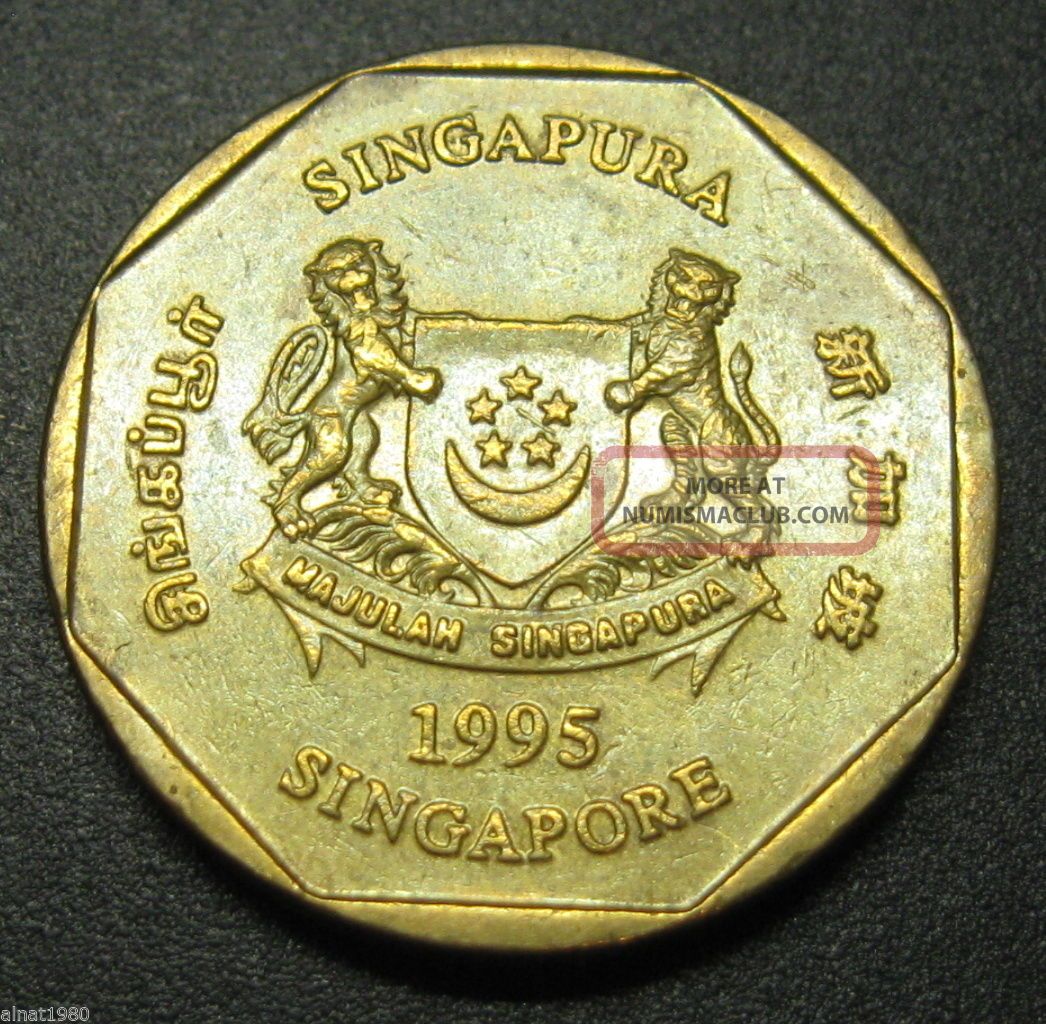 Singapore 1 Dollar Coin 1995 Km 103 Flower a1 