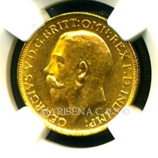 1918 P Australia G V Gold Coin Sovereign Ngc Cert Ms 62 V.  Fine Luster photo