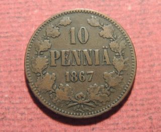 Finland 10 Pennia,  1867 photo