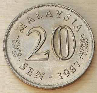 Malaysia 1987 20 Sen Unc |c4046 photo