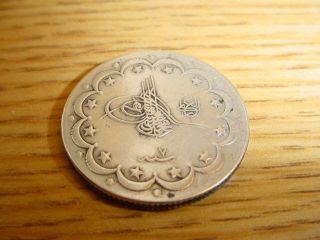 Rare Antique Silver Ottoman Coin 10 Kurus 5.  Mehmed Era Ca 1909 11.  9 Grams photo