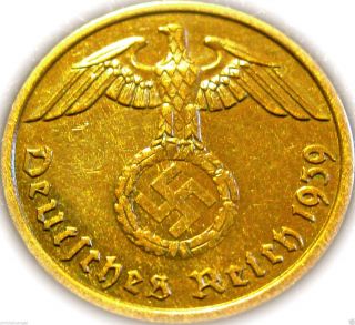 ♡ Germany - German Third Reich 1939a 2 Reichspfennig Coin W/ Swastika - Ww 2 - Rare photo