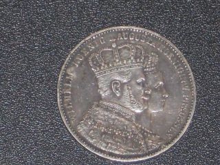 1861 Germany Prussia Thaler Silver Coin photo