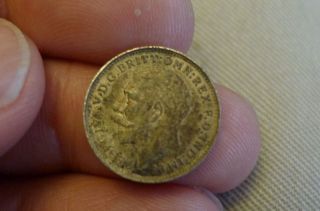 1918 British English Three 3 Pence Silver Coin photo