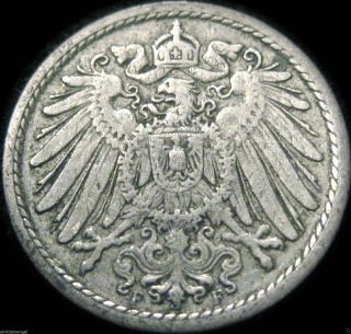 German Empire 1906f 5 Pfennig - Coin Combine S&h photo