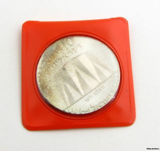 Israeli Coin - 900 Silver 10 Liret Piece Molecule In Motion Science In Israel photo