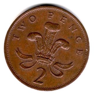 1991 Uk Great Britain Two 2 Pence Elizabeth Ii England English World Coin photo