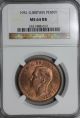 1951 Ngc Ms 64 Bu Key Date Large Penny (120k Minted) Great Britain Coin UK (Great Britain) photo 2