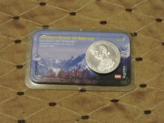 2001 Austrian Silver 10 Kreuzer 