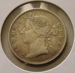 67 1896 Straits Settlements Malaya Singapore Queen Victoria 20 Cents Xf V.  Rare photo
