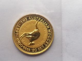 Australia 1997 Kangaroo Leaping 1/20 Oz Gold Coin photo