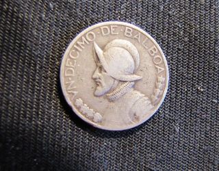 1934 Panama 1/10 Balboa Silver Coin photo