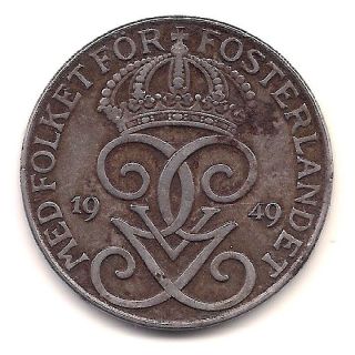 1949 Sweden Five Ore - Details On This Rare Iron Coin photo