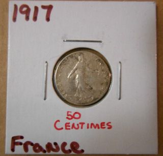 1917 50 Centimes France.  835 /.  0671 Asw photo