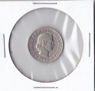 1938 Switzerland Ten Rappen Coin Very Good Details Km27b photo