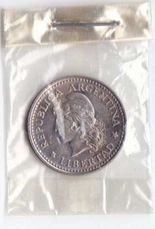 1957 Argentina Five Centavos Coin (km53) Bu Or Au Coin photo