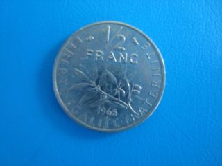 France 1965 - 1/2 Franc Nickel Coin - photo