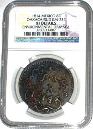 1814 Sud Oaxaca Cooper War Of Independence Morelos Coin Rare.  Km 234 photo
