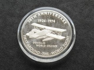 Douglas World Cruiser 1st World Flight Silver Art Medal A7209 photo
