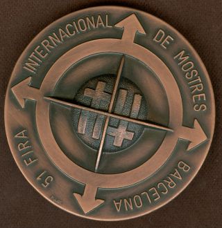 1983 Spanish Medal For Fira Palace Barcelona International Exhibition,  By Pujol photo